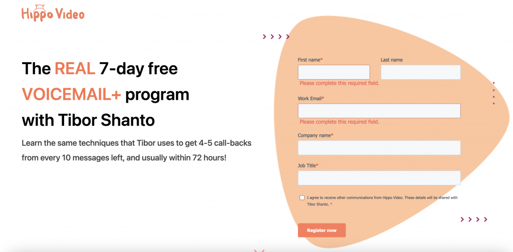 Showing a sales programe by Hippo Video in your sales video is a great video tactic.